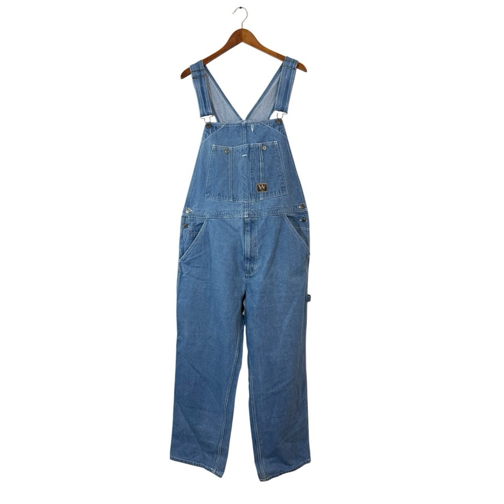 VTG WALLS Denim Overalls Carpenter Size 40x30 (40X29)Measured ) Zip Fly Men's